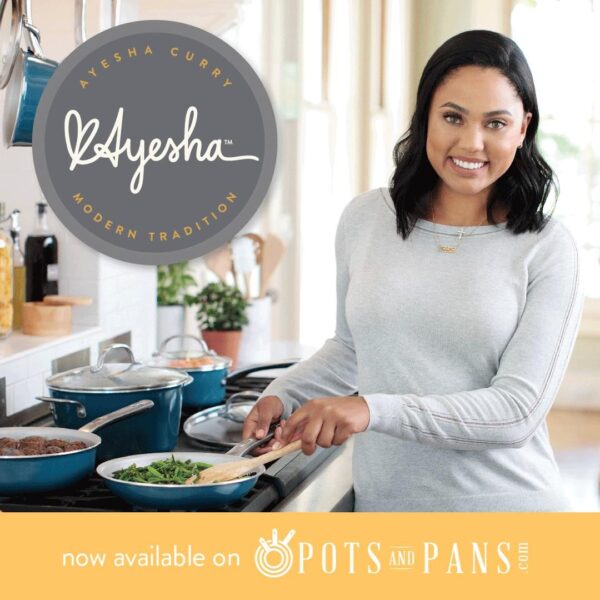 Ayesha Curry Home Collection - 12 Piece Aluminium Nonstick Cookware Set - Twilight Teal - Image 7