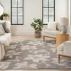 Nourison Home Reclaimed Rug - Bloom Gray Ivory - 9ft X 12ft