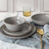 Overandback Options - 16-Piece Stoneware Dinnerware Set - Grey - Image 6