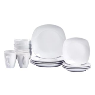 Tabletops Gallery Logan Square Dinnerware Set - 16 Piece - White