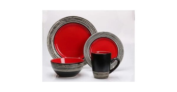 Thomson Tahiti Carmine Stoneware Dinnerware Set - 16pc - Image 2