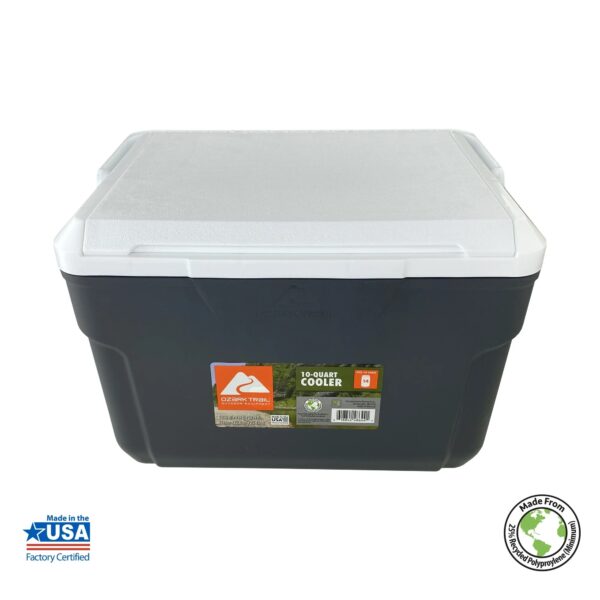 Ozark Trail Hard Side Cooler - 14-can Capacity - 10 Qt - Gray - Image 2