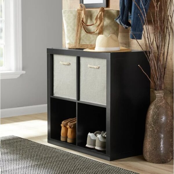 Brightroom Storage 4 Cube Organizer -Black - 13” - Image 4