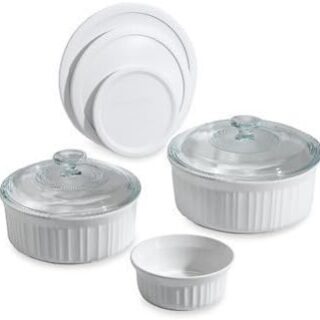 Corningware French White 8-Piece Ceramic Bakeware Set