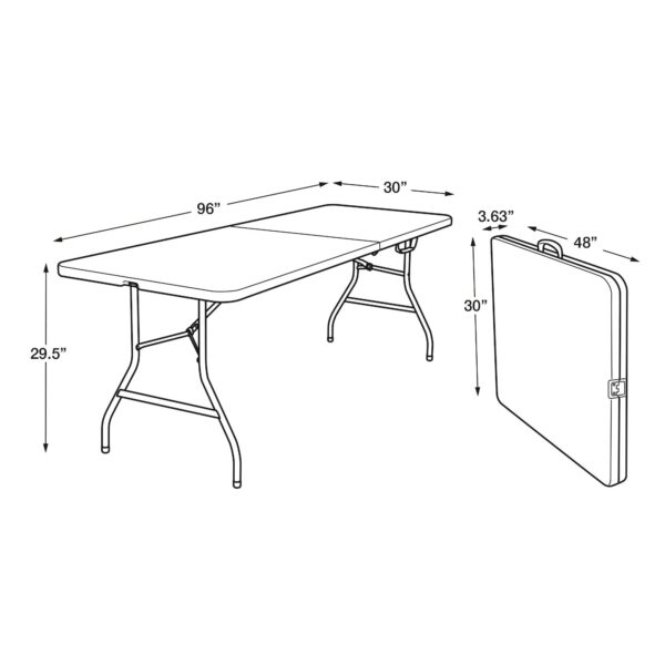 Cosco 8 Foot Centerfold Folding Table - White - Image 9