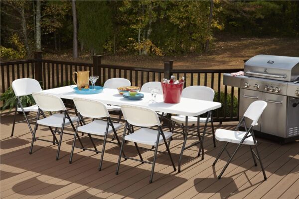 Cosco 8 Foot Centerfold Folding Table - White - Image 2