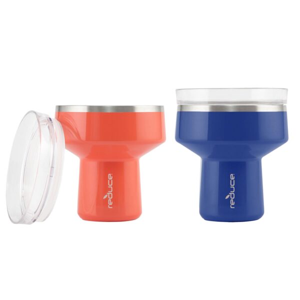 Reduce Vacuum Insulated Stainless Steel Saltini Tumbler - 16 Oz 2 Pk Blue & Orange - Image 4