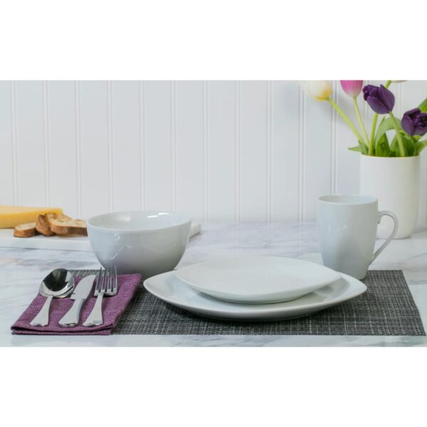 Tabletops Gallery Logan Square Dinnerware Set - 16 Piece - White - Image 6