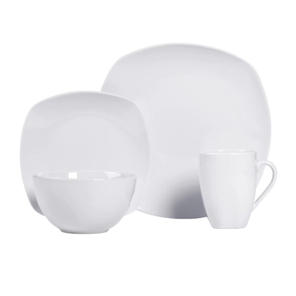 Tabletops Gallery Logan Square Dinnerware Set - 16 Piece - White - Image 8