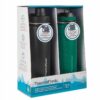 Thermoflask Stainless Steel Insulated Water Bottles - 24oz x 2-pack - Green & Black
