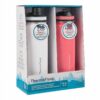 Thermoflask Stainless Steel Insulated Water Bottles - 24oz x 2-pack - White & Coral
