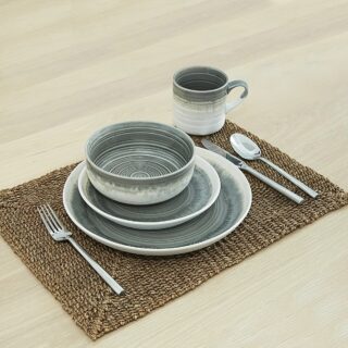 Baum Hearth 16-piece Casual Grey Ceramic Dinnerware Set