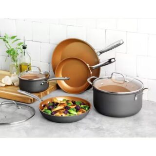 The Gotham Steel Pro Non-stick Hard Anodized Set - 8pc Cookware Set