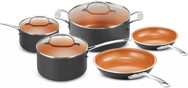 The Gotham Steel Pro Non-stick Hard Anodized Set - 8pc Cookware Set - Image 3