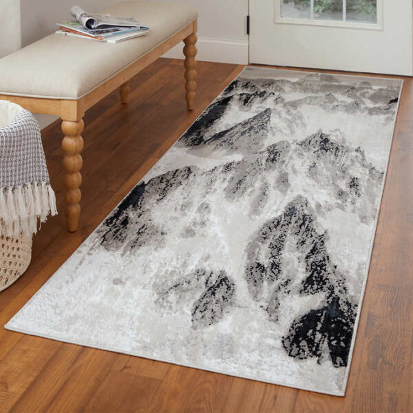 Feizy Jewel Area Rug Collection - Silver/Gray Mountains Rug - 2 Ft. 10 In. X 7 Ft. 10 In.