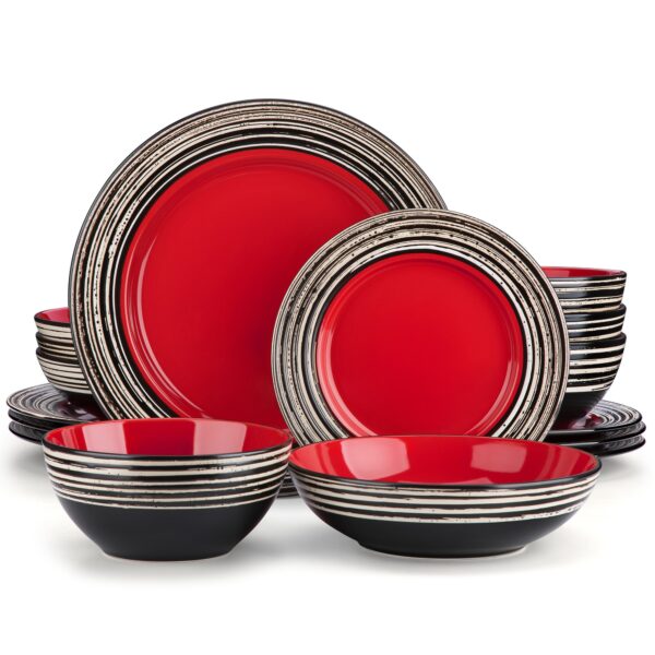 Thomson Tahiti Carmine Stoneware Dinnerware Set - 16pc - Image 4
