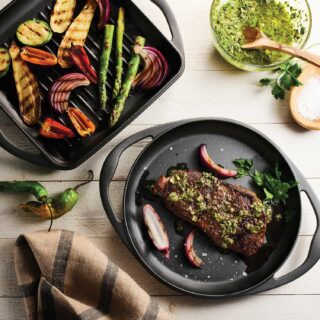 Tramontina Pre-seasoned Cast Iron Grill And Griddle Set, 2 Pack