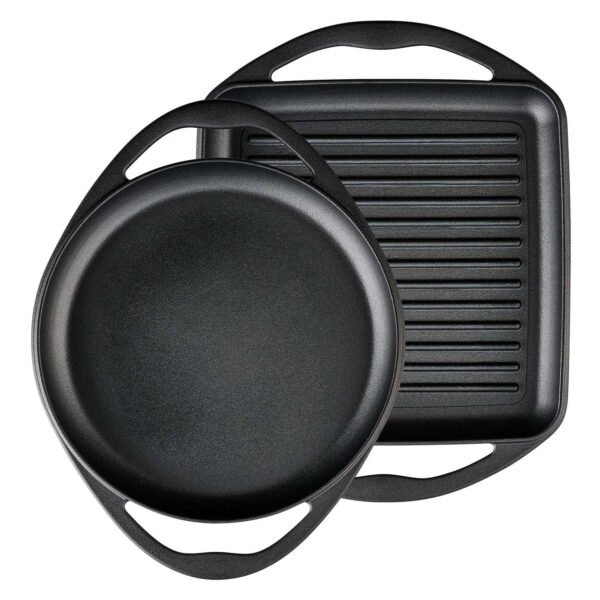 Tramontina Pre-seasoned Cast Iron Grill And Griddle Set, 2 Pack - Image 7