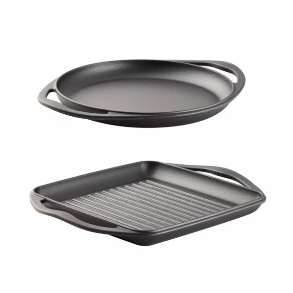 Tramontina Pre-seasoned Cast Iron Grill And Griddle Set, 2 Pack - Image 3