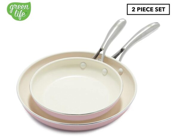 Greenlife 2-piece Artisan Non-stick Frypan & Skillet Set - Pink - Image 8