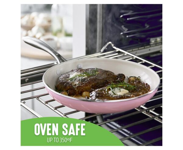 Greenlife 2-piece Artisan Non-stick Frypan & Skillet Set - Pink - Image 3