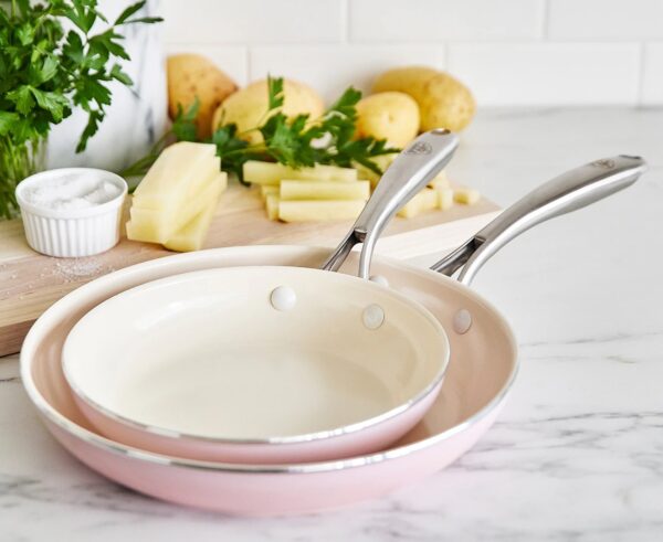 Greenlife 2-piece Artisan Non-stick Frypan & Skillet Set - Pink