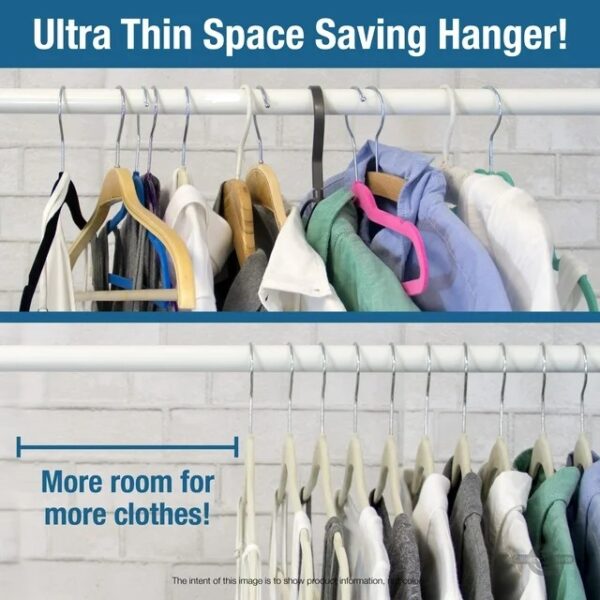 Member's Mark Elite Velvet Hangers With Chrome Hooks -50 Pcs - Black - Image 4