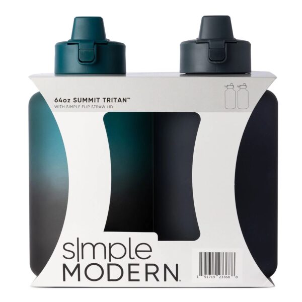 Simple Modern 64-oz Tritan Plastic Summit Water Bottle With Flip Straw - Moonlight and Graphite - Image 3