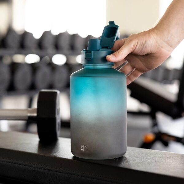 Simple Modern 64-oz Tritan Plastic Summit Water Bottle With Flip Straw - Moonlight and Graphite - Image 4