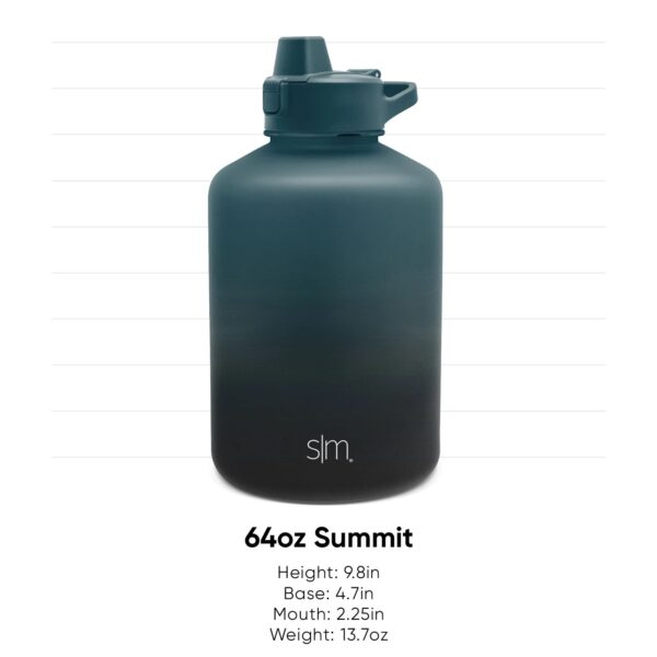 Simple Modern 64-oz Tritan Plastic Summit Water Bottle With Flip Straw - Moonlight and Graphite - Image 6