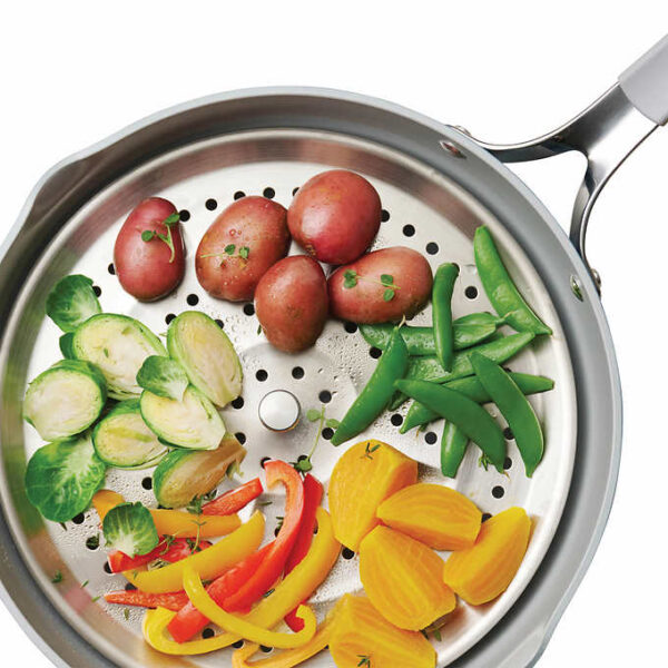 Tramontina All-in-one Ceramic Non-stick Pan - 5-quart - White - Image 4