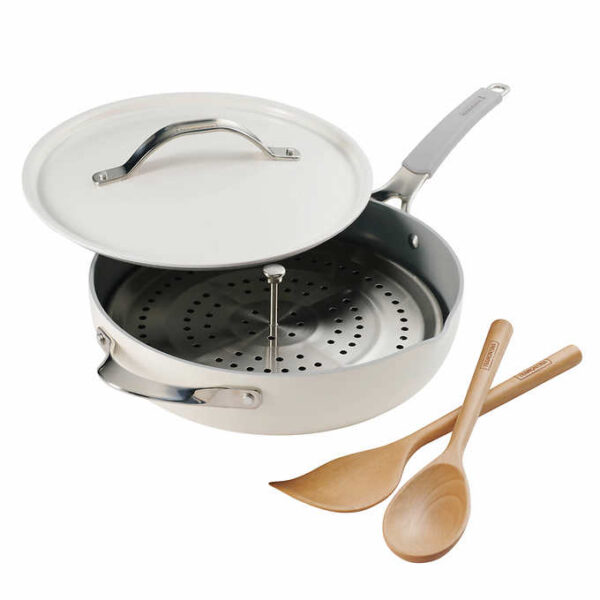 Tramontina All-in-one Ceramic Non-stick Pan - 5-quart - White - Image 5