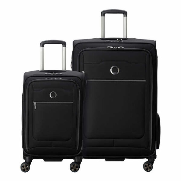 Delsey Paris Softside Spinner Luggage Set - 2pc Black