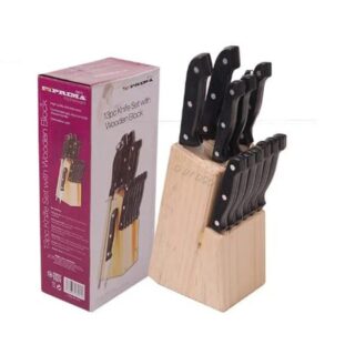 PRIMA KNIFE SET WITH WOODEN BLOCK 13PC