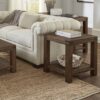 Meadow Solid Wood Rectangular Side Table In Brick Brown - Image 5
