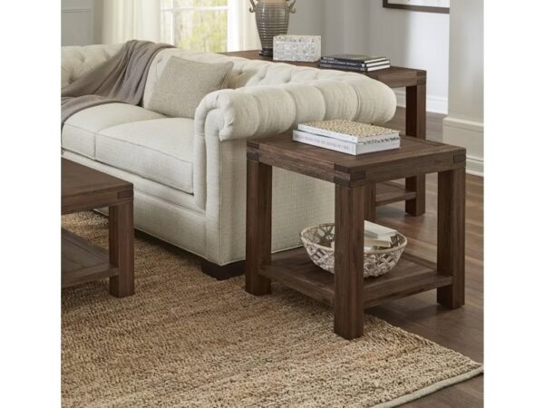 Meadow Solid Wood Rectangular Side Table In Brick Brown - Image 5