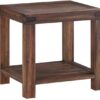 Meadow Solid Wood Rectangular Side Table In Brick Brown - Image 2
