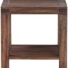 Meadow Solid Wood Rectangular Side Table In Brick Brown - Image 3
