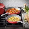 Member's Mark 11-piece Modern Ceramic Cookware Set -Red - Image 4