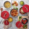 Member's Mark 11-piece Modern Ceramic Cookware Set -Red - Image 2