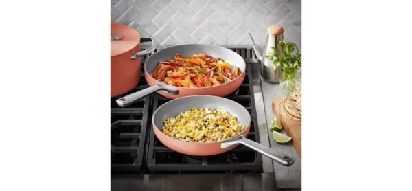 Member's Mark 11-piece Modern Ceramic Cookware Set -Coral - Image 4