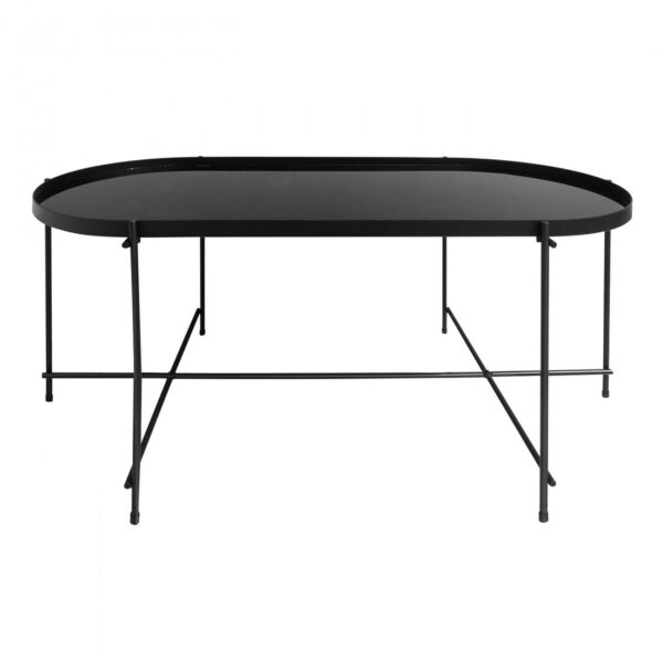 Oakland Oblong Coffee Table - Metal Frame Mirrored Top Table - 100 Cm - Image 4