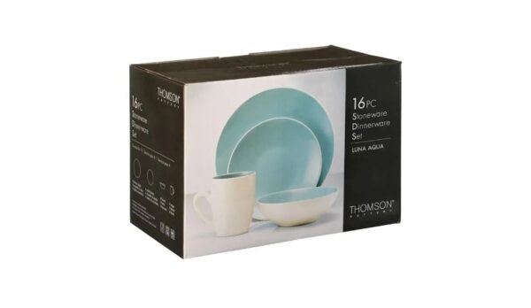 Thomson Luna Aqua Stoneware Dinnerware Set 16-piece - Image 3