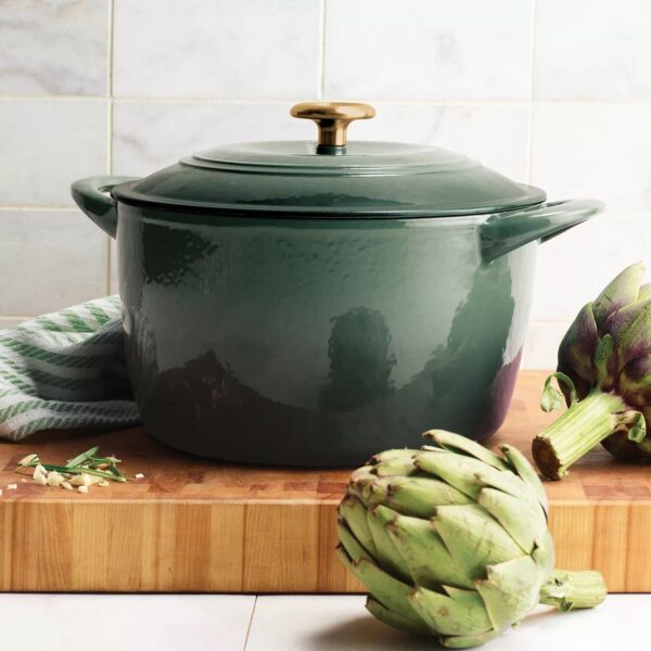 Tramontina Enameled Cast Iron 7-quart Dutch Oven  - Spruce With Gold Knob