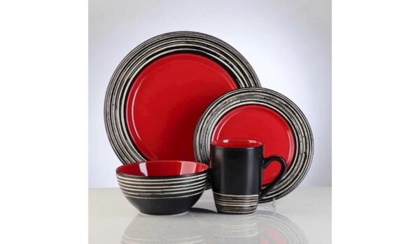 Thomson Tahiti Carmine Stoneware Dinnerware Set - 16pc