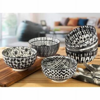 Signature Bowls - 6 Piece - Black Printed