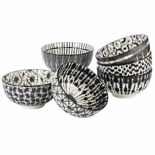 Signature Bowls - 6 Piece - Black Printed - Image 3