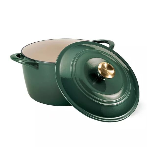 Tramontina Enameled Cast Iron 7-quart Dutch Oven  - Spruce With Gold Knob - Image 3