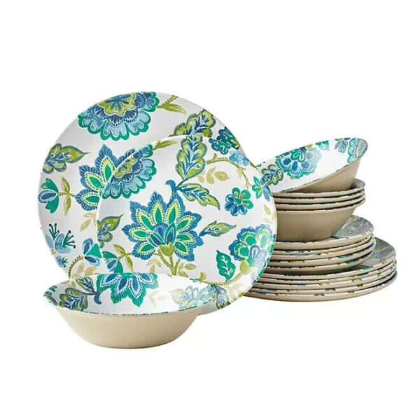 Member's Mark 18pc Jacobean Melamine Dinnerware Set - Image 6