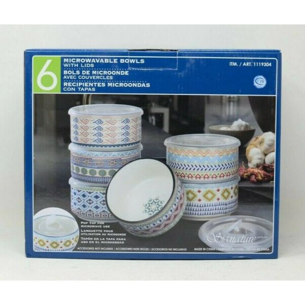 Signature Housewares 6-piece Stoneware Storage Bowls - Image 2